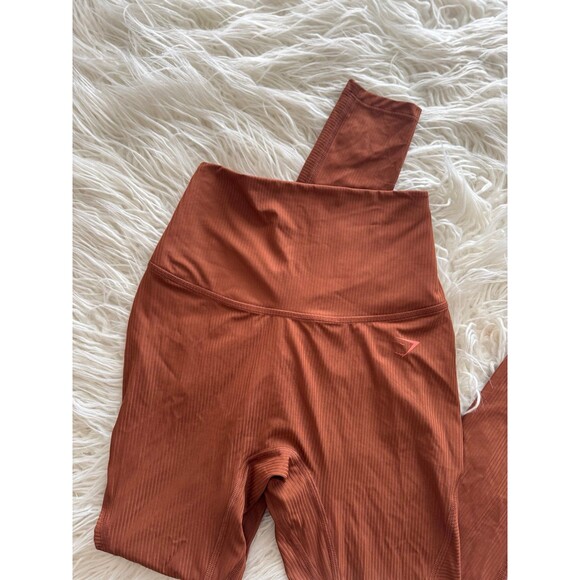 Gymshark Ribbed Leggings Copper Brown Size XS - Picture 2 of 7